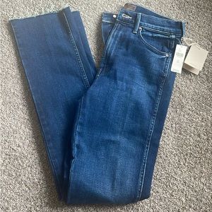 Mother Women's US 26 High Waisted Rascal Slice Sneak Fray Sake To Me jeans